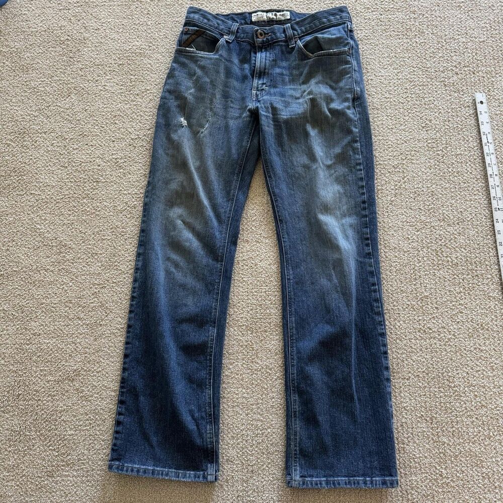 Ariat M4 Legacy Jeans Mens 30x32 Blue Med Wash Relaxed Bootcut Denim Distressed